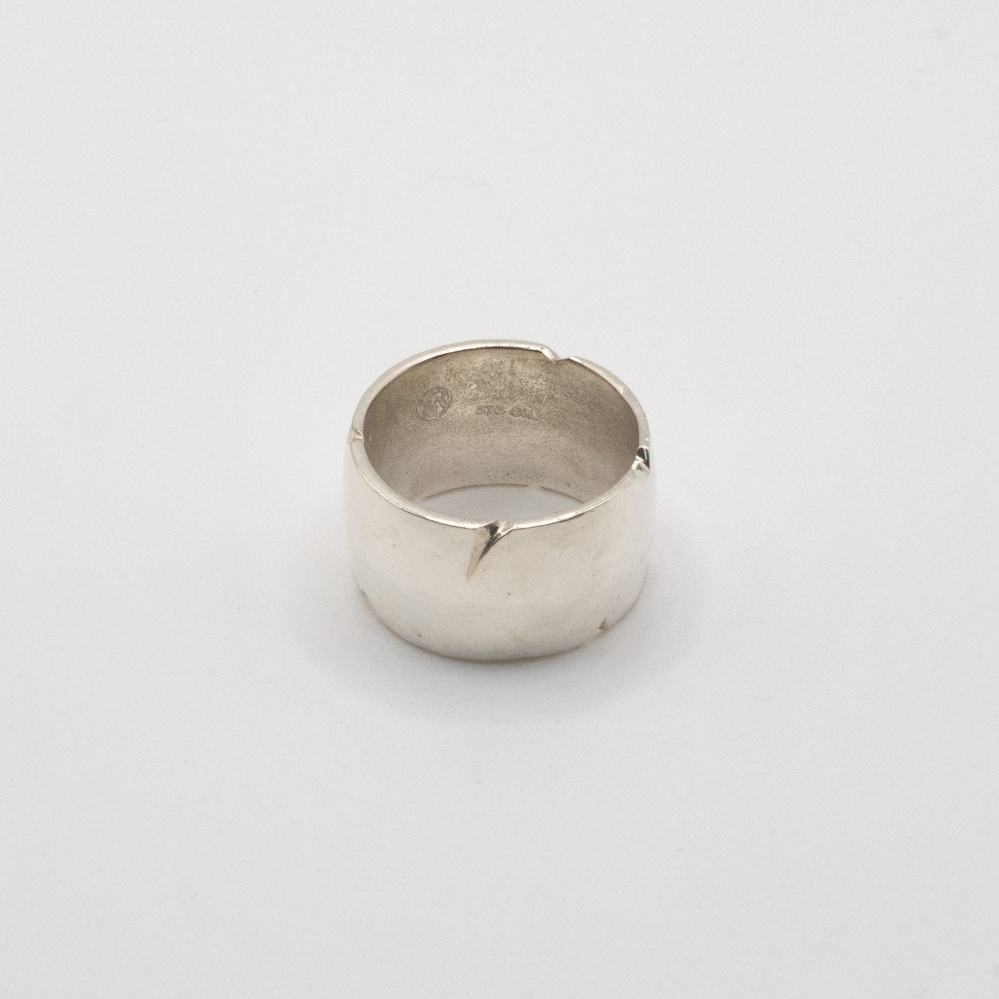 Sterling Silver Wide Rough Band Ring