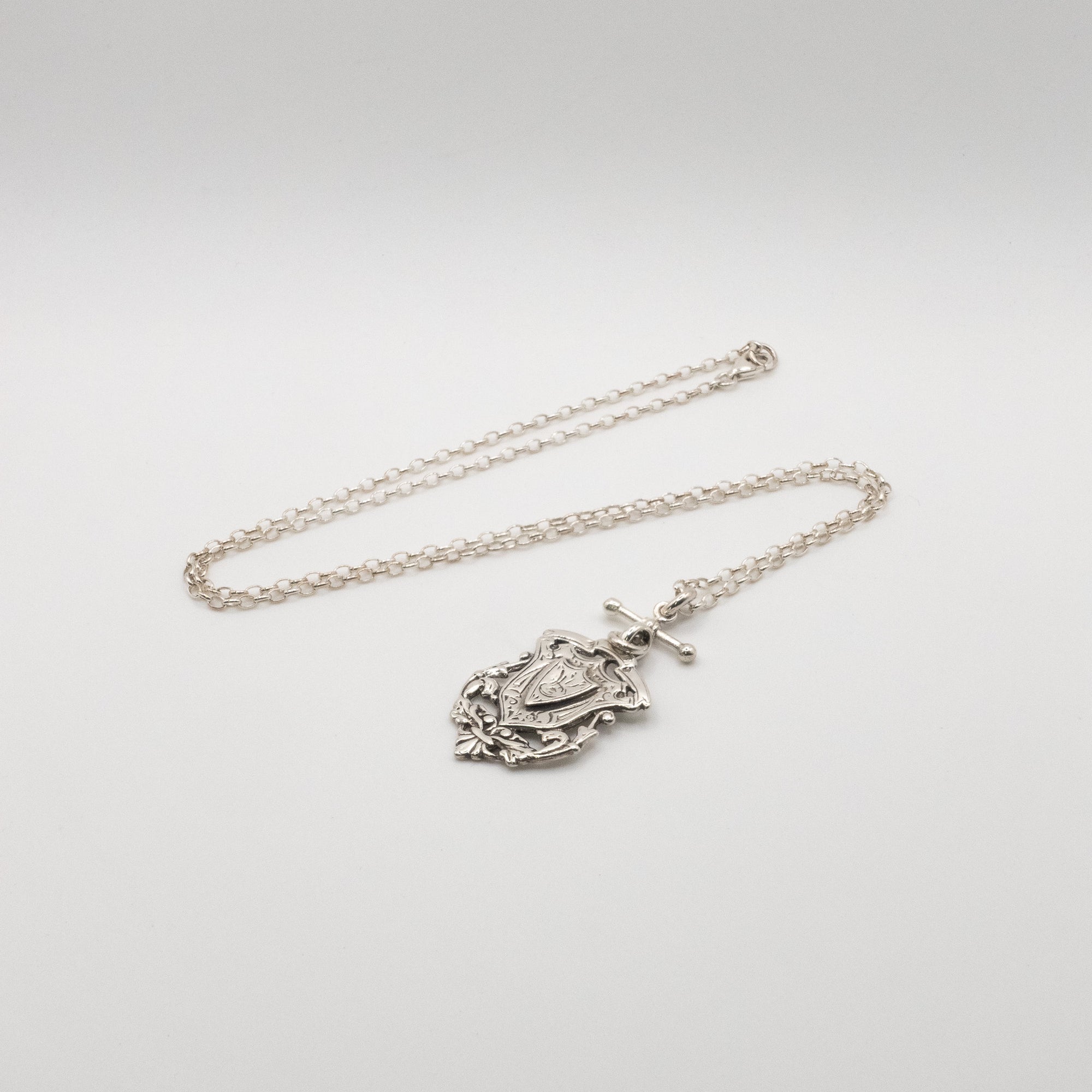 Sterling Silver Shield Pendant Necklace